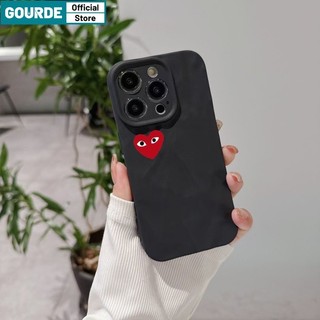 Gourde Ốp lưng Iphone đôi thời trang đen màu đỏ đơn giản icon Họa Tiết Ốp Điện Thoại Silicon Mềm gợn sóng Cao Cấp Chống Sốc Cho Iphone 15 14 12 13 11 Pro Max IP 7 8 Plus Iphon X XS XR XsMax