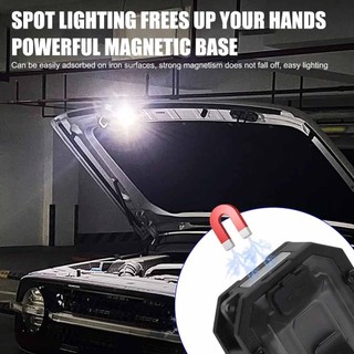 NEW Magnetic COB LED Keychain Light Flashlight USB Rechargeable Torch Work Lamp