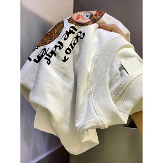 Duse 100% Cotton Phiên Bản Hàn Quốc Màu Trắng Rời Top Nữ In Hình Vui Nhộn Áo Thun Ngắn Tay Giảm Tuổi