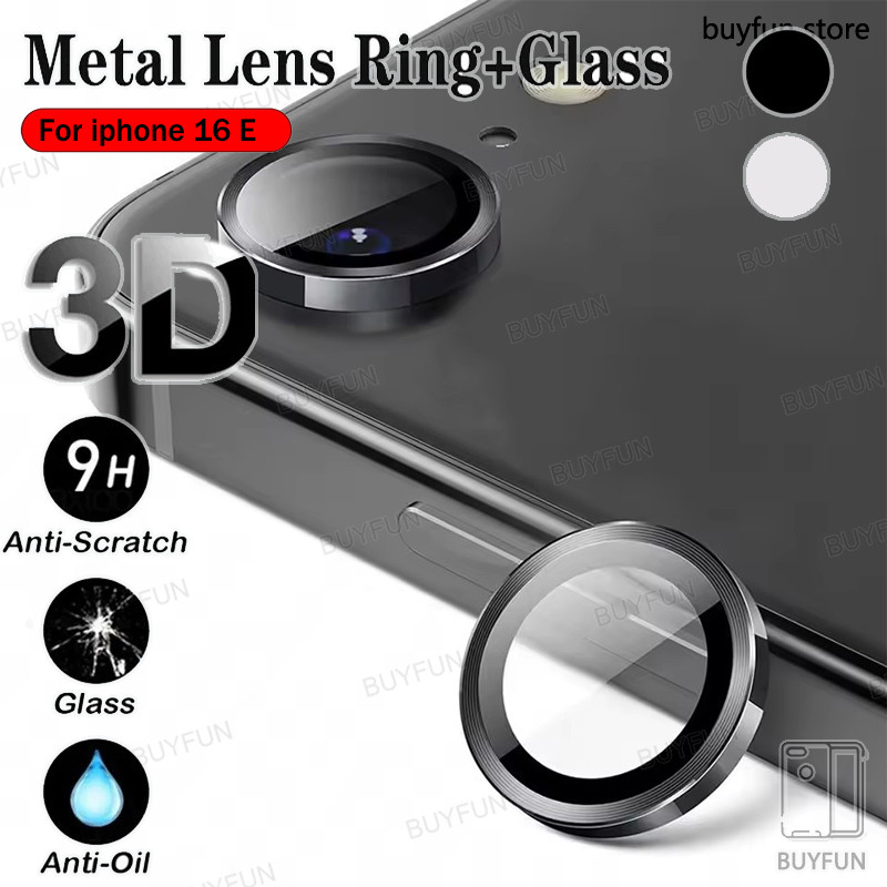 Camera Matel Ring For IPhone 16e 5G 2025 16E I Phone 16 e e16 Back Lens Tempered Glass Cover Case Ca
