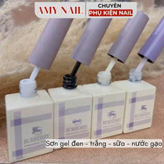 Sơn gel màu đen, trắng , nước gạo, trắng sữa , top trứng cút BURBERRY cao cấp chính hãng , chất sơn đặc bóng - chai 15ml