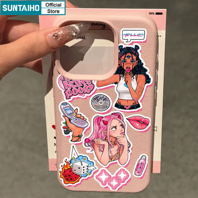 Suntaiho Cool Unique Vỏ Điện Thoại Họa Tiết Cô Gái Thời Trang Cho Iphone 11 12 13 14 15 16 Pro Max IP 7 8 Plus Iphon X Xs XR Xs Max Silicon Mềm Cao Cấp Chống Sốc Ốp Lưng