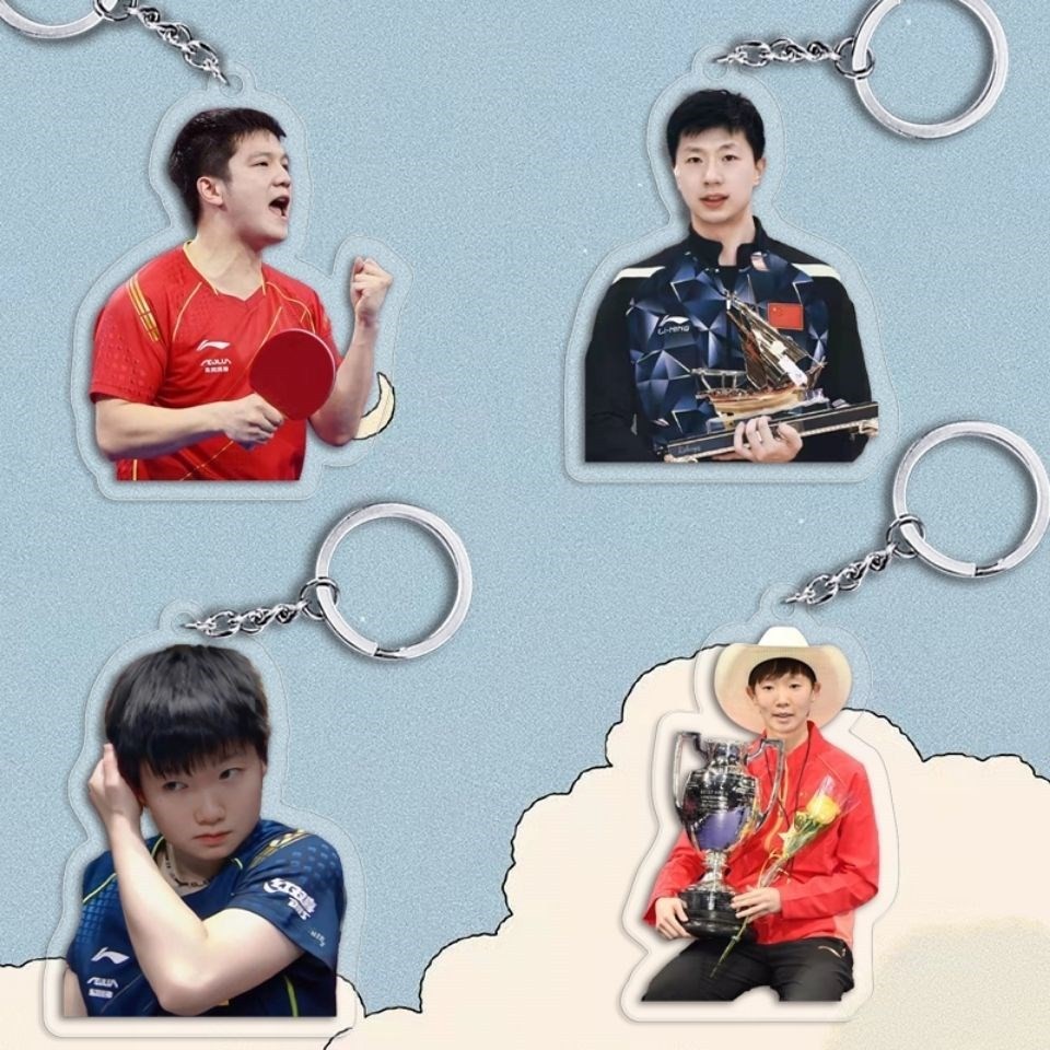 Đội Bóng Bàn Mới Fan Zhendong Ma Long Sun Yingsha Wang Manyu Zhang Jike Acrylic Móc Khóa  Người Hâm 