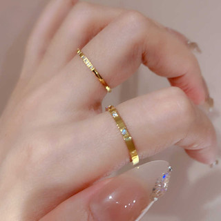 Nhẫn Thép Titan Nữ Không Phai Màu Kim Cương Đính Kim Cương Nữ Thép Không Gỉ Cao Cấp Nhẫn Nữ Phụ Kiện Quà Tặng