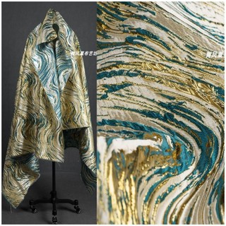  Vải thổ cẩm Gilt gợn sóng vải jacquard ba chiều đường vàng vải 