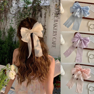 Mùa Hè Đầy Màu Sắc Nơ Kẹp Tóc Organza Ruy Băng Mùa Xuân Kẹp Cô Gái Ngọt Ngào
