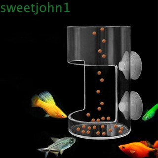 Sweetjohn Khay đựng thức ăn nổi, Cốc hút trong suốt bằng nhựa cho cá, Vòng cho cá Vuông / Vòng tròn Thức ăn nổi Thức ăn cho cá Vòng cá
