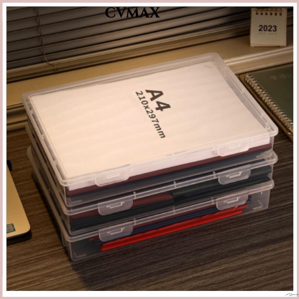 Bộ sắp xếp tài liệu CVMAX, Hộp đựng hồ sơ chứng chỉ bằng nhựa hình vuông, Hộp sắp xếp A4