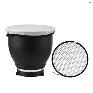 7 Inch Bowen Mount Beauty Dish Standar Reflector Diffuser Lamp Shade Dish với 60°Tất lưới tổ ong & khuếch tán cho Bowens Mount Studio nhấp nháy Đèn Flash Spe Vcamera-415