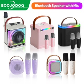 GOOJODOQ Bluetooth Loa Mini Không Dây Karaoke Có Micro Di Động 3D Stereo Tiệc Gia Đình KTV Bảo mật chính hãng
