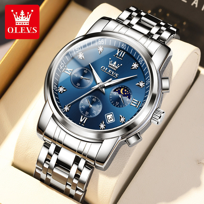 Đồng hồ thạch anh đa chức năng thương hiệu OLEVS 2858 Đồng hồ nam chống nước