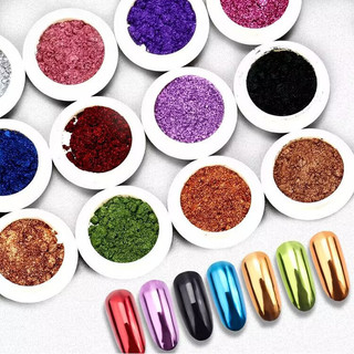 Làm Móng Tay Magic Mirror Powder Nhật Bản Hàn Quốc Xiaohongshu Bán Chạy Siêu Sáng Gương Titan Siêu Mịn Mạ Thuộc Lấp Lánh 19 Màu