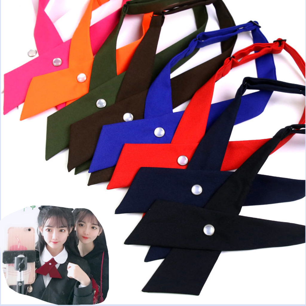 Jk Đồng Phục Cổ Áo Chuyên Nghiệp Nơ Nữ Chữ Thập Dây Buộc