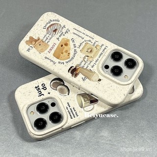 Ốp điện thoại cà phê phô mai cổ điển độc đáo cho iPhone 14 13 12promax 11 xs xr 8, bảo vệ màn hình và cạnh bằng chất liệu mềm mại, chất lượng cao, phù hợp với nhiều mẫu iPhone.