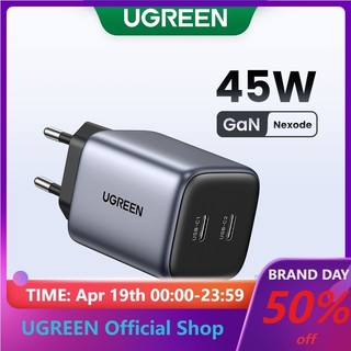Ugreen Bộ Sạc Nhanh 45W Cổng USB Type C Cho iPad pro iPad mini SAMSUNG S22 S21 S20 iPhone 14 pro max
