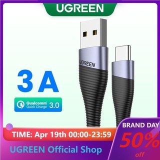 Cáp sạc nhanh UGREEN USB C Type C 3A Cho Samsung Xiaomi 0.5m/1m/2m tùy chọn