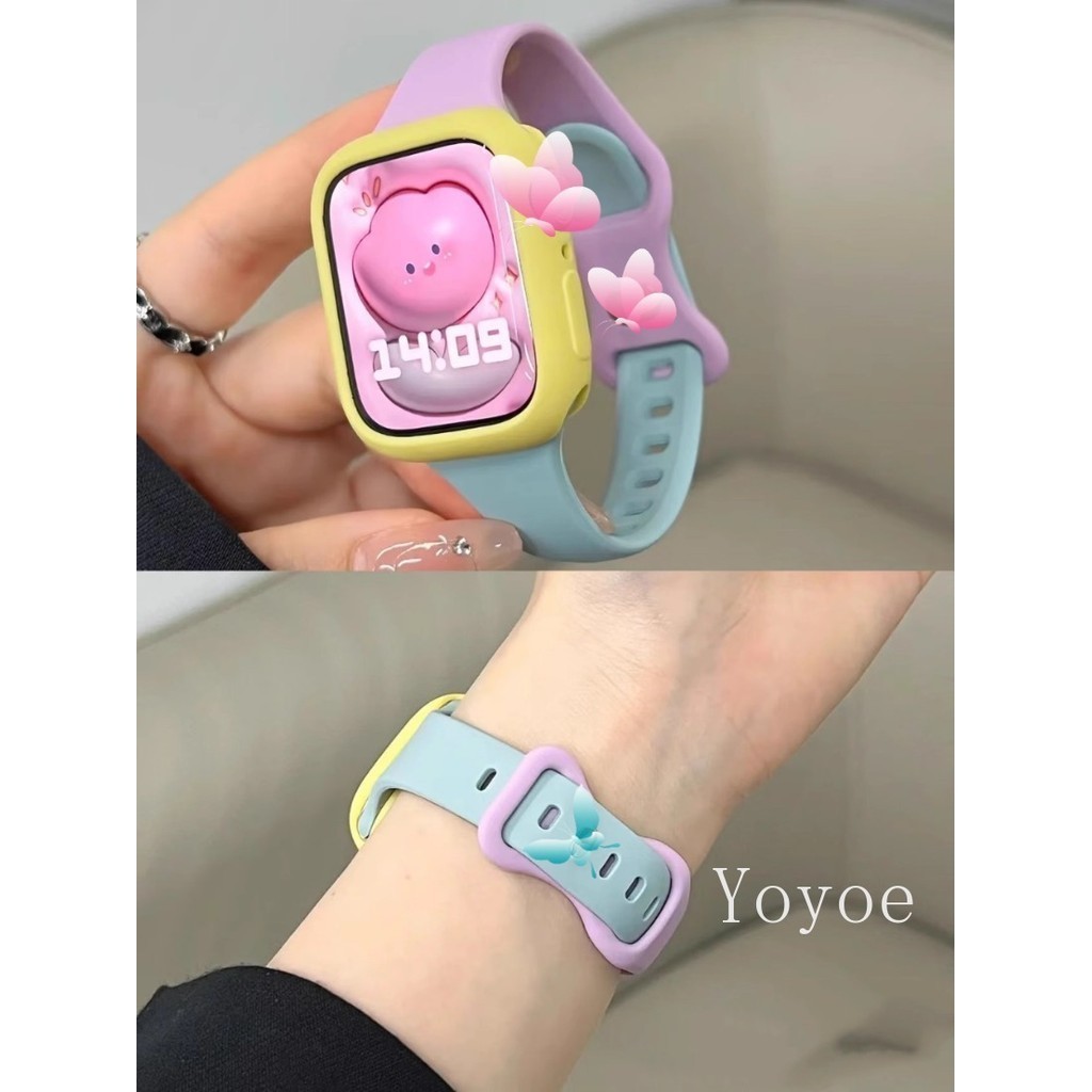 Ốp lưng màu kẹo S11 + Dây đeo S11 mềm cho Apple Watch 11 10 46MM 9 Ultra 2 49mm 44mm 40mm 45mm 41mm 