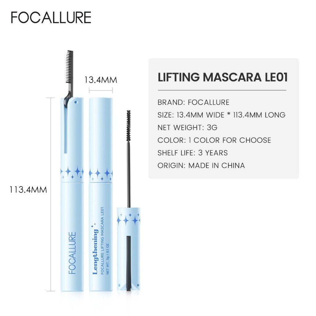 Ảnh 9 của Mascara Focallure Chuốt Mi 2mm Chống Nước Nhanh Khô Không Nhòe 3g E19