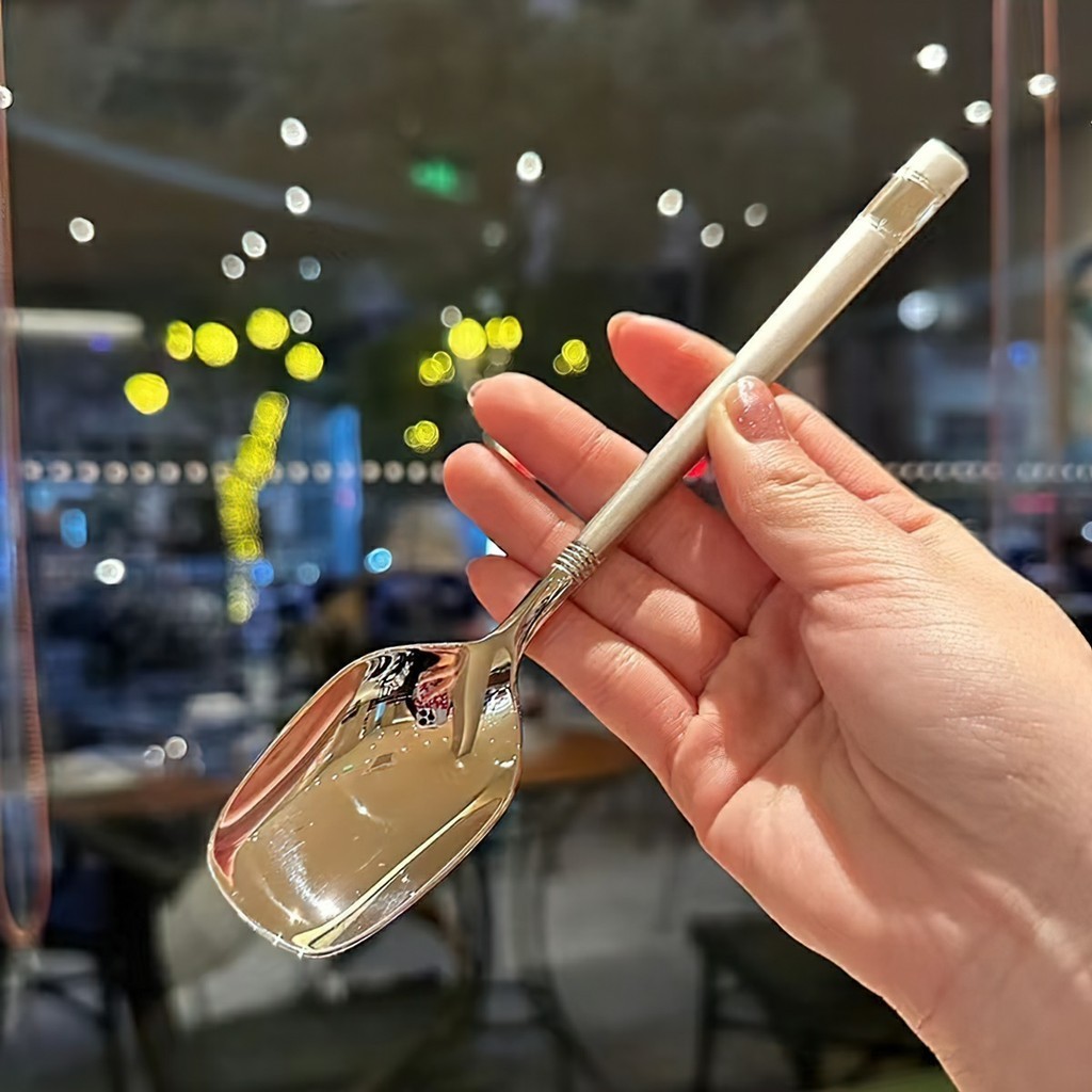 L6 Thìa / Muỗng Inox 304 Mạ Vàng, Bạc Phong Cách Châu Âu Sang Chảnh Bền Đẹp 15cm, 20cm LIA123