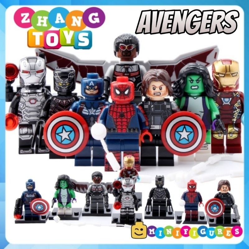 Mô hình nhân vật Avengers Falcon Winter Soldier She Hulk Black Panther War Machine Xinh x0114 Zhang 
