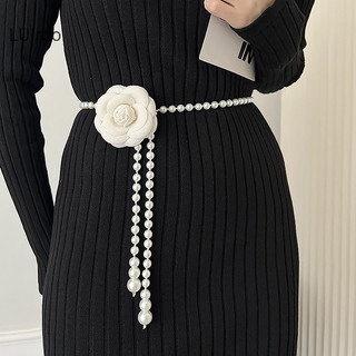Luimo 1 chiếc mới camellia thắt lưng dây xích phụ kiện hoa nhỏ mới ngọc trai thắt lưng trang trí váy áo len thời trang dây thắt lưng sbs