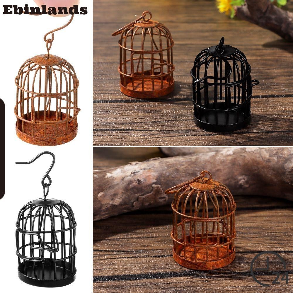 Ebinlands Lồng Chim Mini Trang Trí Nhà Búp Bê Nhà Sắt Kim Loại