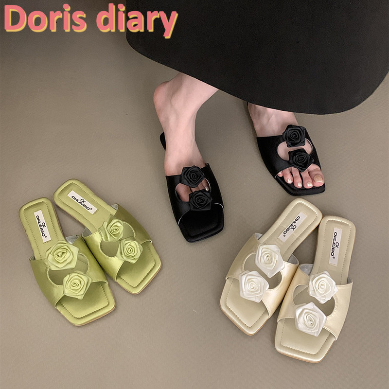 【Doris diary】Xăng đan Thời Trang Nữ Dép Đế Bằng Mới