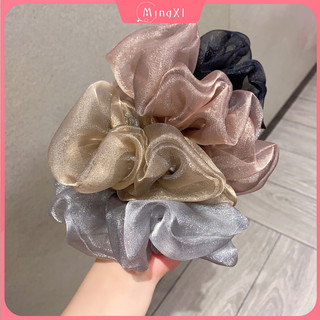 Màu Trơn Organza Ruột Lớn Dây Buộc Tóc Nữ Phong Cách Hàn Quốc Ins Tươi Thời Trang Tóc Vòng Phụ Kiện Tóc