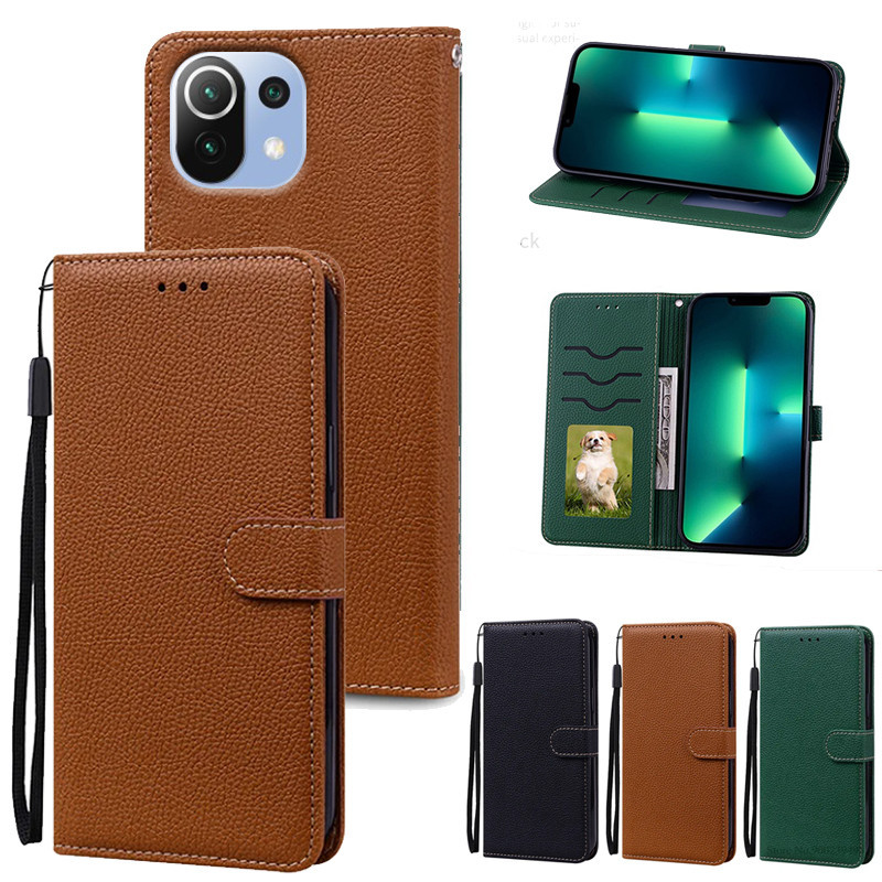 Bao da dạng ví có khe cắm thẻ đứng từ tính cho Xiaomi 11 lite Mi 11 Lite 5G NE 4G ốp điện thoại Điện Thoại Nắp Lật