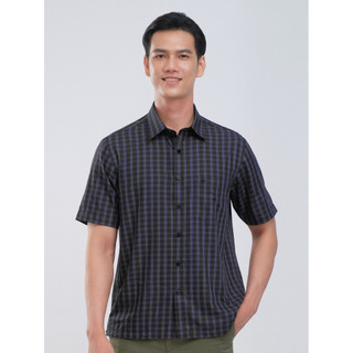 Sơmi ngắn tay lai ngang VIETTIEN SMART CASUAL vải sợ hoa hồng phom regular - 6S0439NR1/SNEZ
