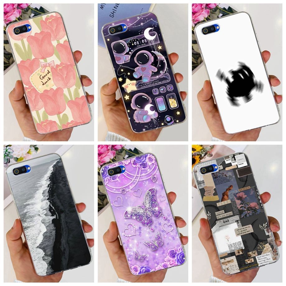 Dành Cho OPPO A1K CPH1923 C2 Ốp Lưng TPU Trong Suốt Mỏng Hoa Đẹp Phi Hành Gia In Hình Proective Cove