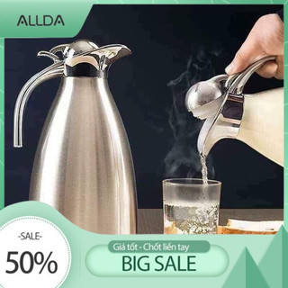 BÌNH ĐỰNG NƯỚC PHA TRÀ PHA CÀ PHÊ 2 LÍT INOX 304 KO GỈ GIỮ NHIỆT NÓNG LẠNH SUỐT  - ALLDA