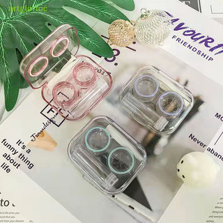 Hộp đựng kính áp tròng mỹ phẩm Aart Cao cấp trong suốt có thể nhìn thấy Phong cách lạnh lùng đơn giản Hộp kính áp tròng di động có nhíp đeo que VN