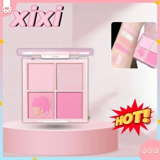 ✅COD Xixi Má Hồng Bốn Màu Độ Bão Hòa Thấp Tự Nhiên Màu Hồng Dễ Thương Mở Rộng Thu Nhỏ Bảng Mỹ   Trang điểm Mặt Nhiều Màu Một Mảnh