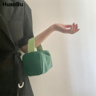 Túi xách nữ Huan Bu Mới màu kẹo da dung tích lớn lưu trữ trang điểm vuông hoàn thiện mỹ phẩm túi vệ sinh di động