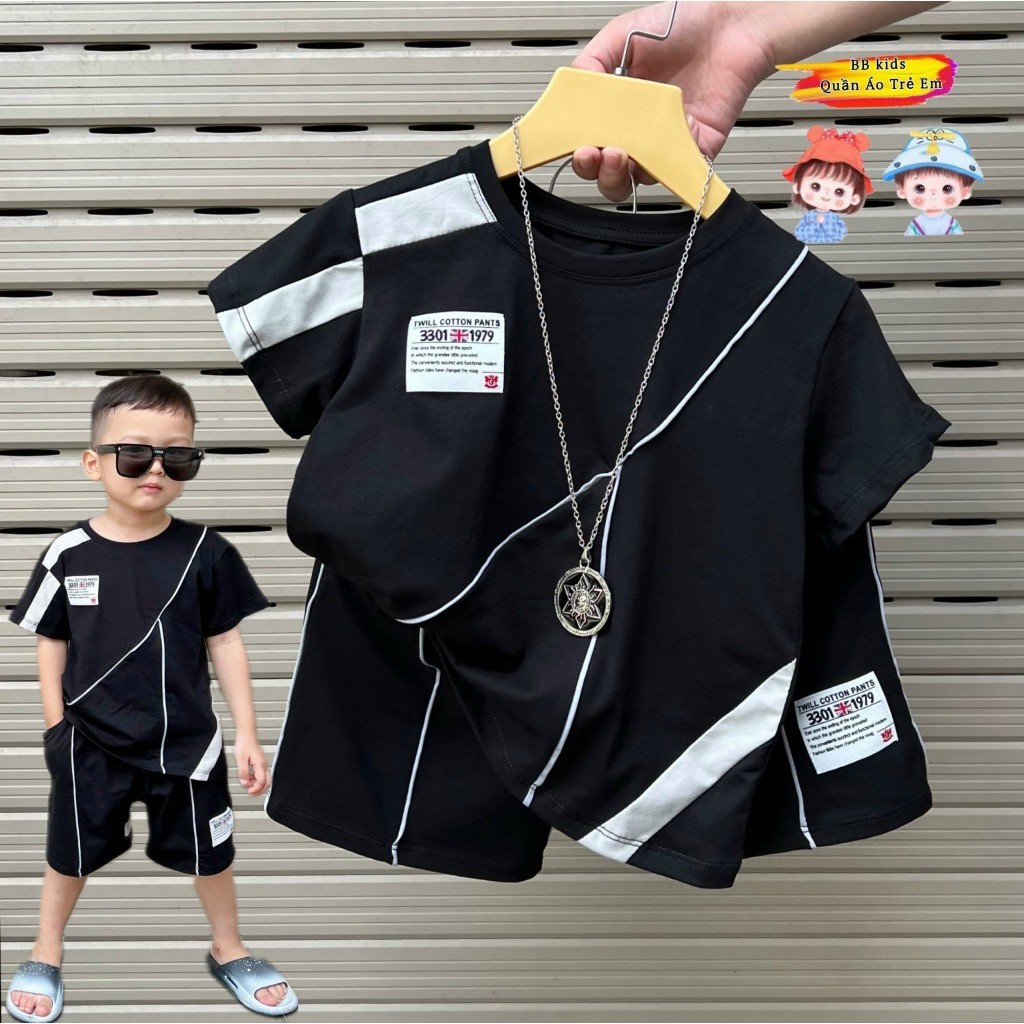 [size 10kg-65kg] Bộ thun cotton may phối cho bé trai