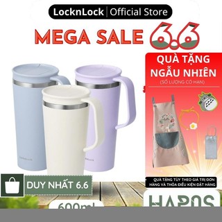 Ly giữ nhiệt LocknLock 600ml LHC4330 Daily Handle Tumbler, Hàng chính hãng, nắp trượt tích hợp tay cầm - HAPOS OFFICIAL