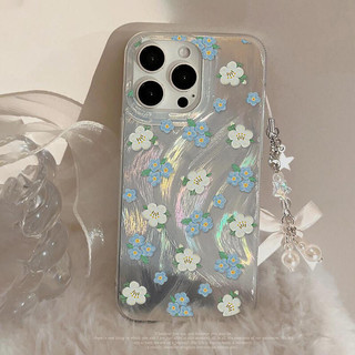 Ốp Điện Thoại Hoa Trắng Hoa Xanh IPhone11 IPhone 7 Plus 8 Plus 11 Pro Max12 Pro MAX 13 Pro MAX 14 Pro MAX 15 Pro MAX IPhone X XR XS MAX Chống Sốc