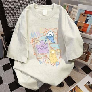 SALMO Áo phông nữ Xám mùa hè Graffiti in hình cute fashion outerity 100% cotton local brand Y1461