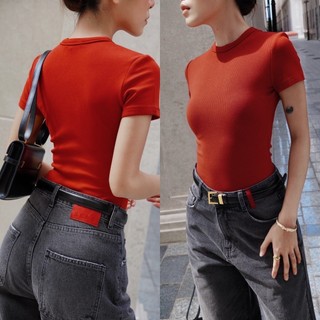 Áo thun tay ngắn trơn BASIC CYAN TOP
