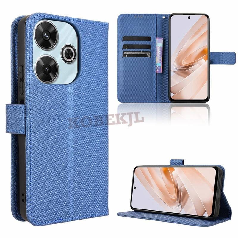 Redmi 13 4G Ốp Lưng Lật Kim Cương Da PU Ví Khe Cắm Thẻ Ốp Lưng Điện Thoại Xiaomi Redmi 13 13C A1 A2 