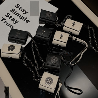 Vỏ da chéo kim loại 3D cho Apple AirPods 1 2 3rd 4rd Pro 2 Túi đeo chéo kim loại thời trang Túi thời trang Hộp đựng tai nghe Bluetooth có dây buộc