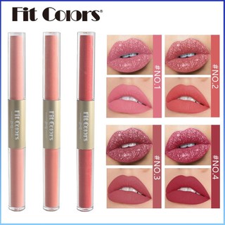 ⚡⚡COD Double Lip Glaze Lâu trôi Mịn màng Không nở Son Glaze Toàn thân Mỏng và Nhẹ Dưỡng ẩm Matte Lip Glaze Không dính Cốc Cải thiện Màu sắc Lâu trôi Son bóng