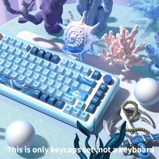 Pbt Dye Thăng Hoa Xanh Dương Chủ Đề Keycaps Cá Voi Thả Anh Đào Chiều Cao Thích Ứng Với 61 / 63 / 64 / 67 / 68 / 71 / 75 / 78 / 82 / 84 / 87 / 96 / 98 / 100 / 104 / 108 Bàn Phím Cơ