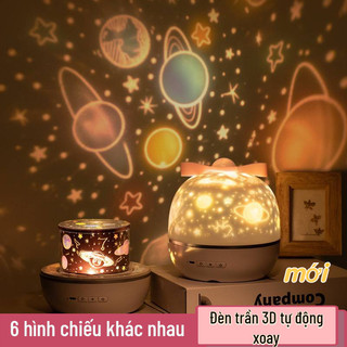  Đèn ngủ chiếu sao 3D đèn chiếu trần tự động xoay phát nhạc LOA BLUETOOTH cho mẹ và bé 