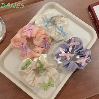 Danes Nơ Xếp Ly Tóc Scrunchies, Dây Buộc Tóc Satin Phong Cách Hàn Quốc Màu Trơn, Phụ Kiện Tóc Co Giãn Dây Buộc Tóc Có Thể Giặt Được Dây Ruột Lớn Hàng Ngày
