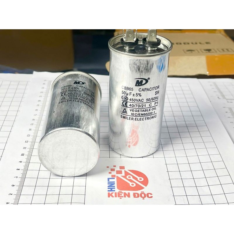 Tụ block điều hòa CBB65 50uF 450V kích thước 50x100mm Nhập khẩu