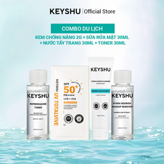 Combo Du Lịch KEYSHU Gồm Kem Chống Nắng 2g, Nước Tẩy Trang 30ml, Sữa Rửa Mặt 30ml Và Toner 30ml