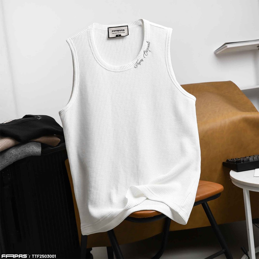 Áo Tanktop Fapas Waff, Áo Ba Lỗ Fapas, Áo 3 Lỗ Phom Regular Chất Thun Waffle Tổ Ong Cao Cấp