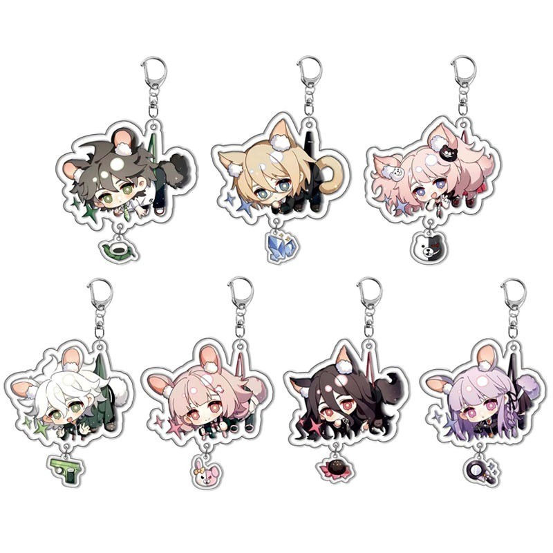 Danganronpa Monokuma Naegi Makoto Kirigiri Kyouko Mặt Dây Chuyền Hình Acrylic Móc Khóa Bộ Sưu Tập
